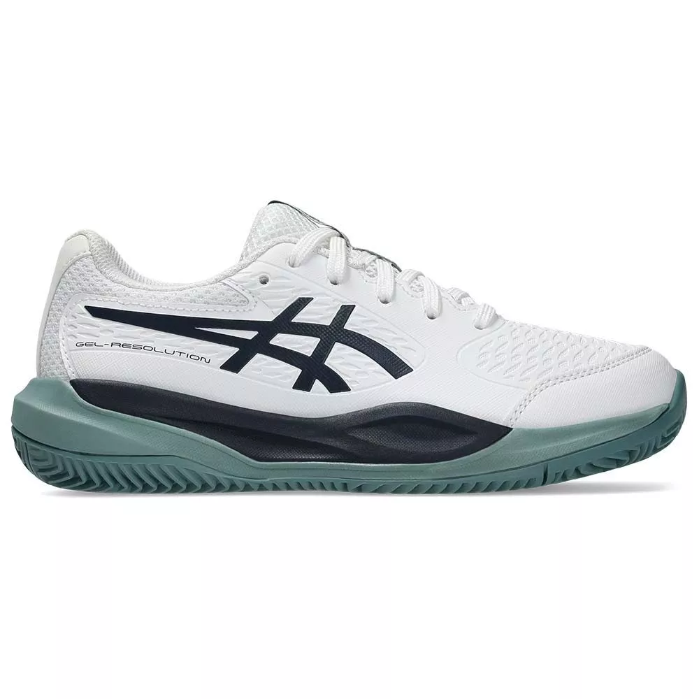 Chaussures Asics Gel Resolution X GS Terre battue Junior Blanc / Bleu nuit