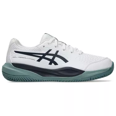 Chaussures Asics Gel Resolution X GS Terre battue Junior Blanc / Bleu nuit