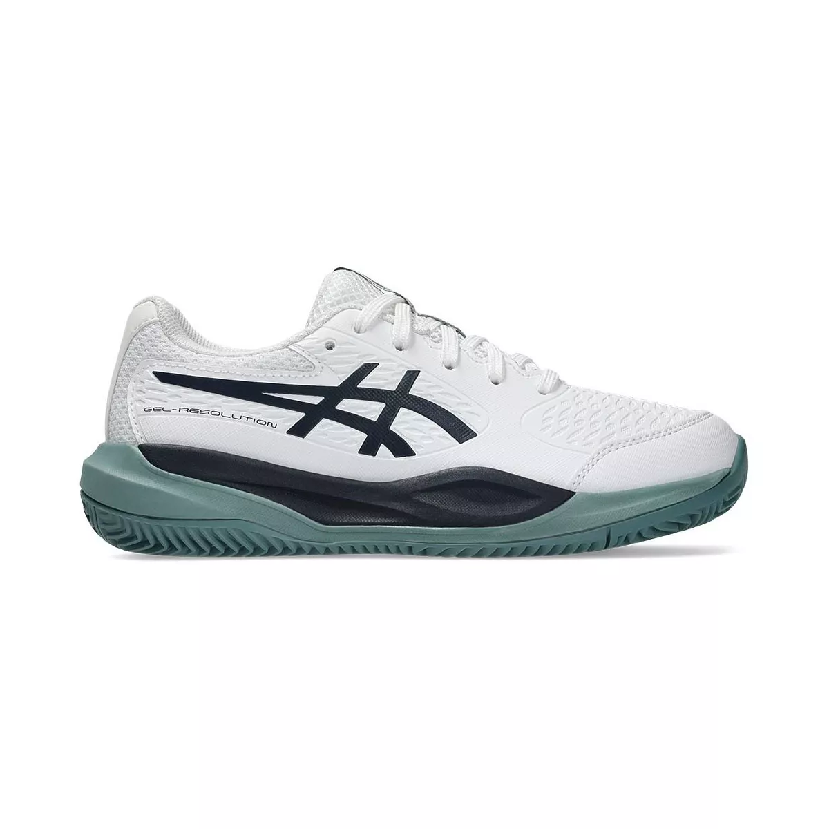 Chaussures Asics Gel Resolution X GS Terre battue Junior Blanc / Bleu nuit