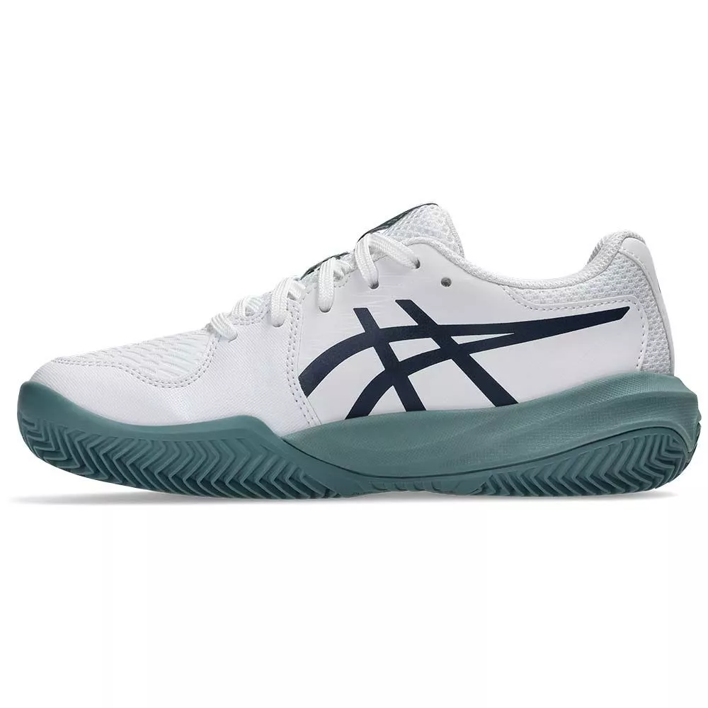 Chaussures Asics Gel Resolution X GS Terre battue Junior Blanc / Bleu nuit