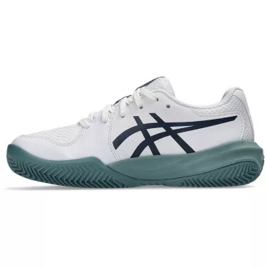 Chaussures Asics Gel Resolution X GS Terre battue Junior Blanc / Bleu nuit