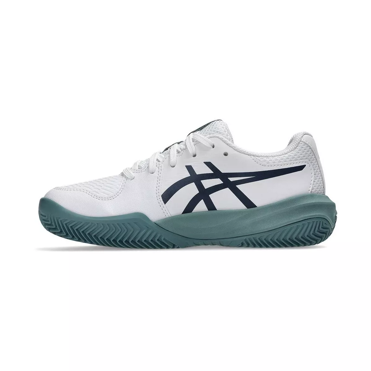 Chaussures Asics Gel Resolution X GS Terre battue Junior Blanc / Bleu nuit