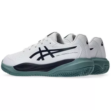 Chaussures Asics Gel Resolution X GS Terre battue Junior Blanc / Bleu nuit