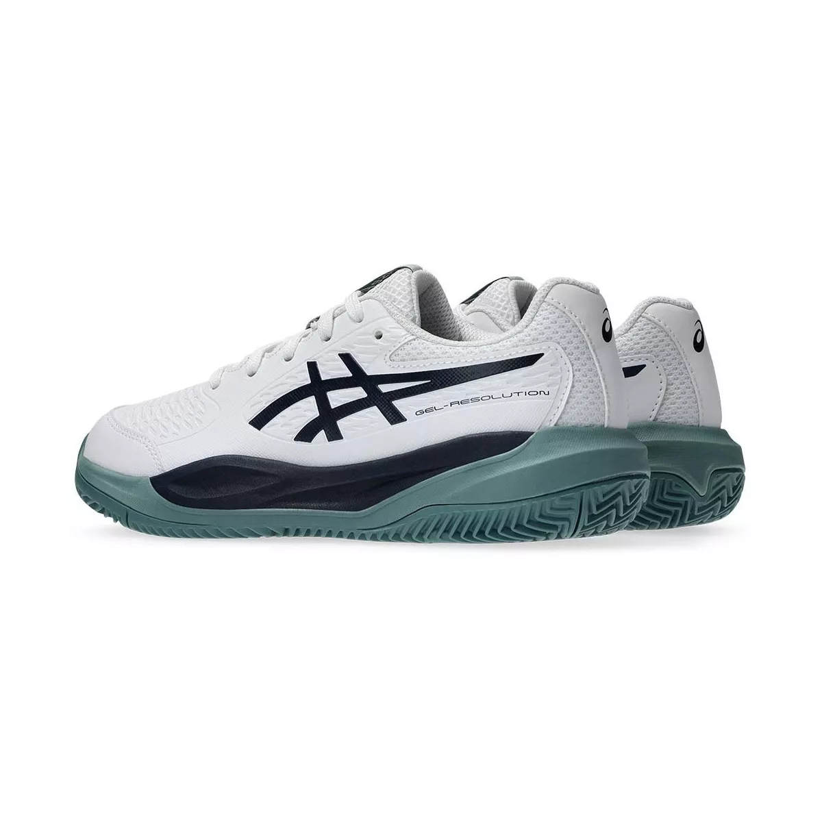 Chaussures Asics Gel Resolution X GS Terre battue Junior Blanc / Bleu nuit
