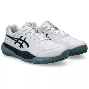 Chaussures Asics Gel Resolution X GS Terre battue Junior Blanc / Bleu nuit