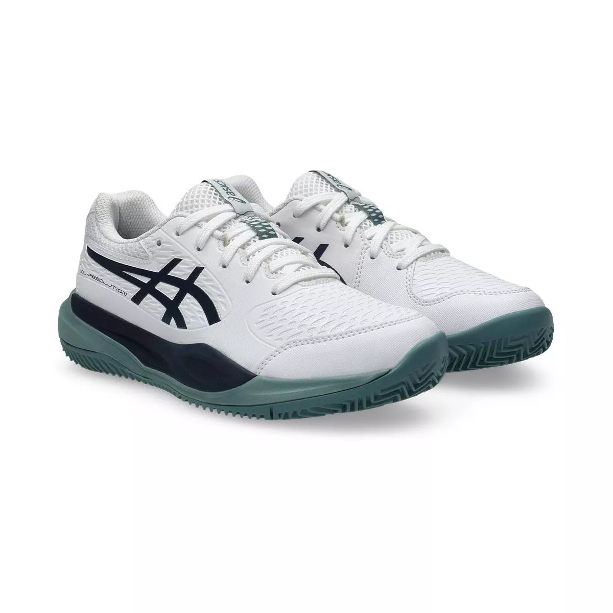 Chaussures Asics Gel Resolution X GS Terre battue Junior Blanc / Bleu nuit
