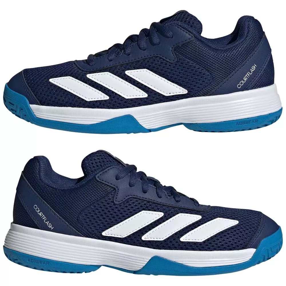 Chaussures Adidas Courtflash Junior Bleu fonc&eacute;