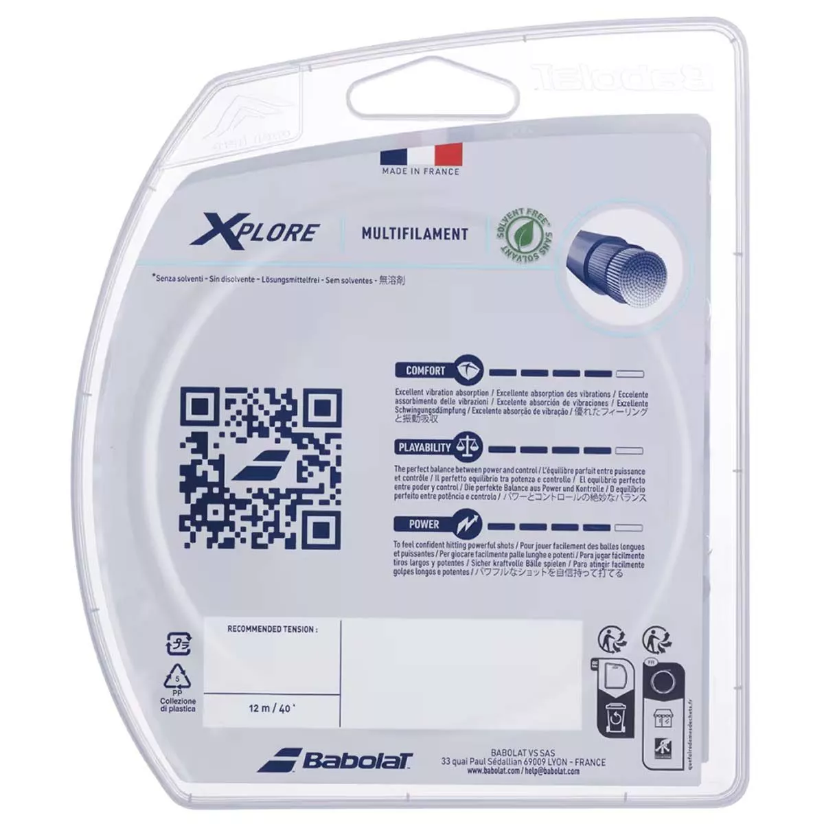 Cordage Babolat Xplore 12m Gris