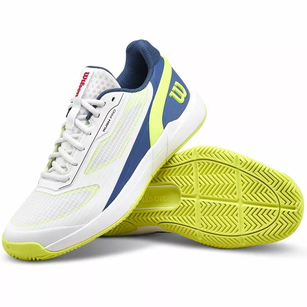 Chaussures Wilson Rush Pro 5 Junior Blanc / Bleu / Jaune