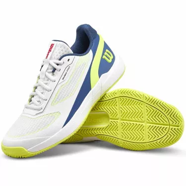 Chaussures Wilson Rush Pro 5 Junior Blanc / Bleu / Jaune