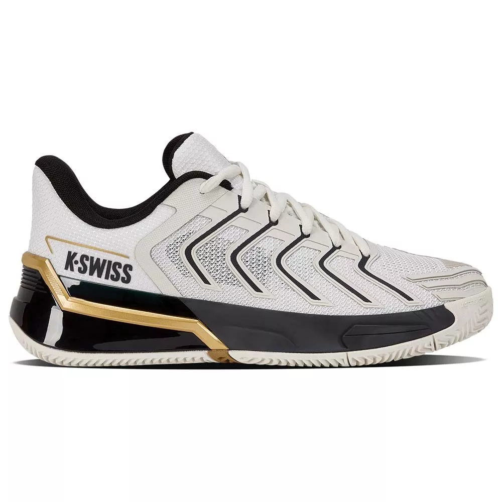 Chaussures K-Swiss Ultrashot 4 Terre battue Blanc / Noir / Or
