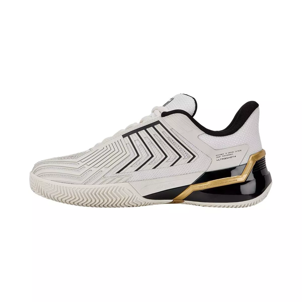 Chaussures K-Swiss Ultrashot 4 Terre battue Blanc / Noir / Or