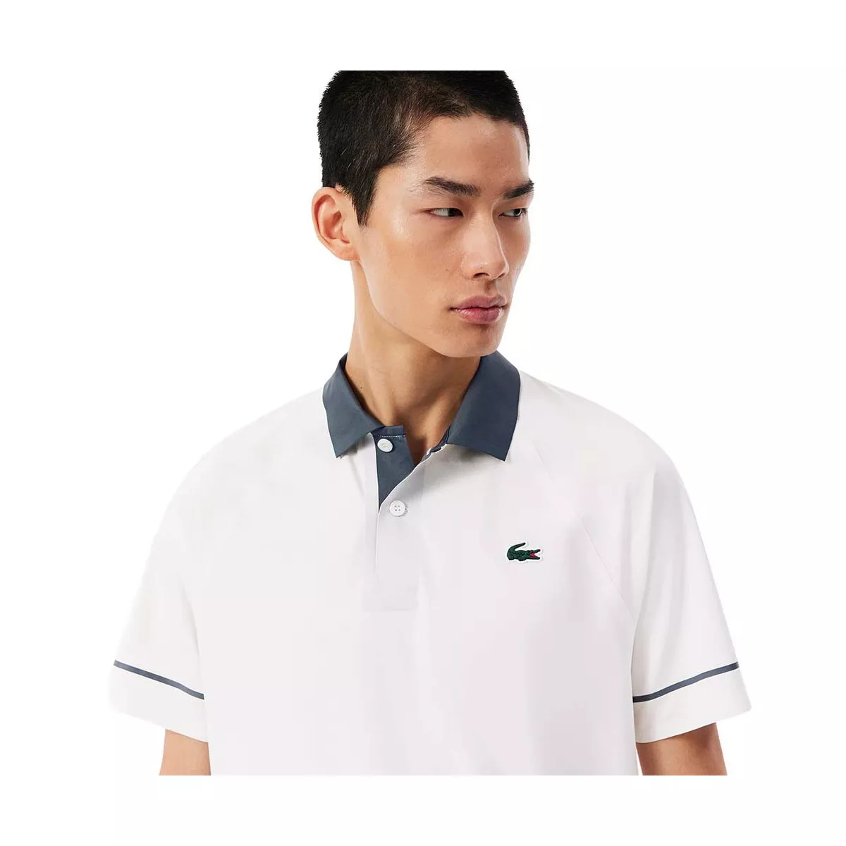 Polo Lacoste Tennis Novak Djokovic On Court Blanc / Gris