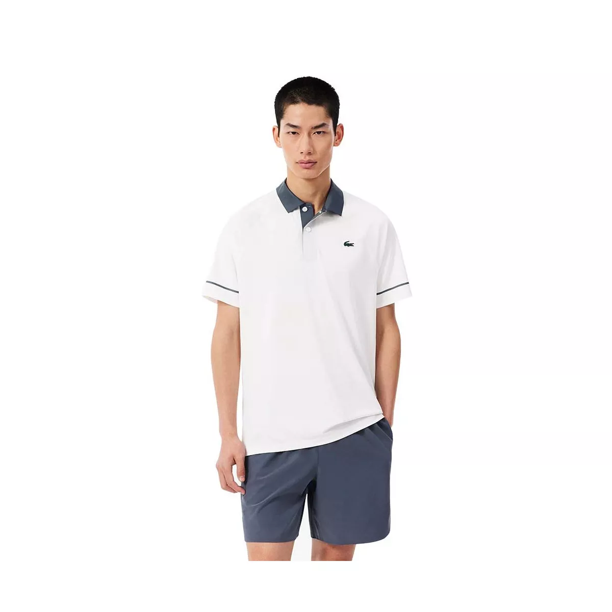 Polo Lacoste Tennis Novak Djokovic On Court Blanc / Gris