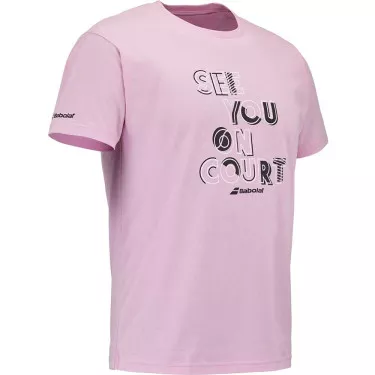 T-Shirt Babolat Exercise Message Rose