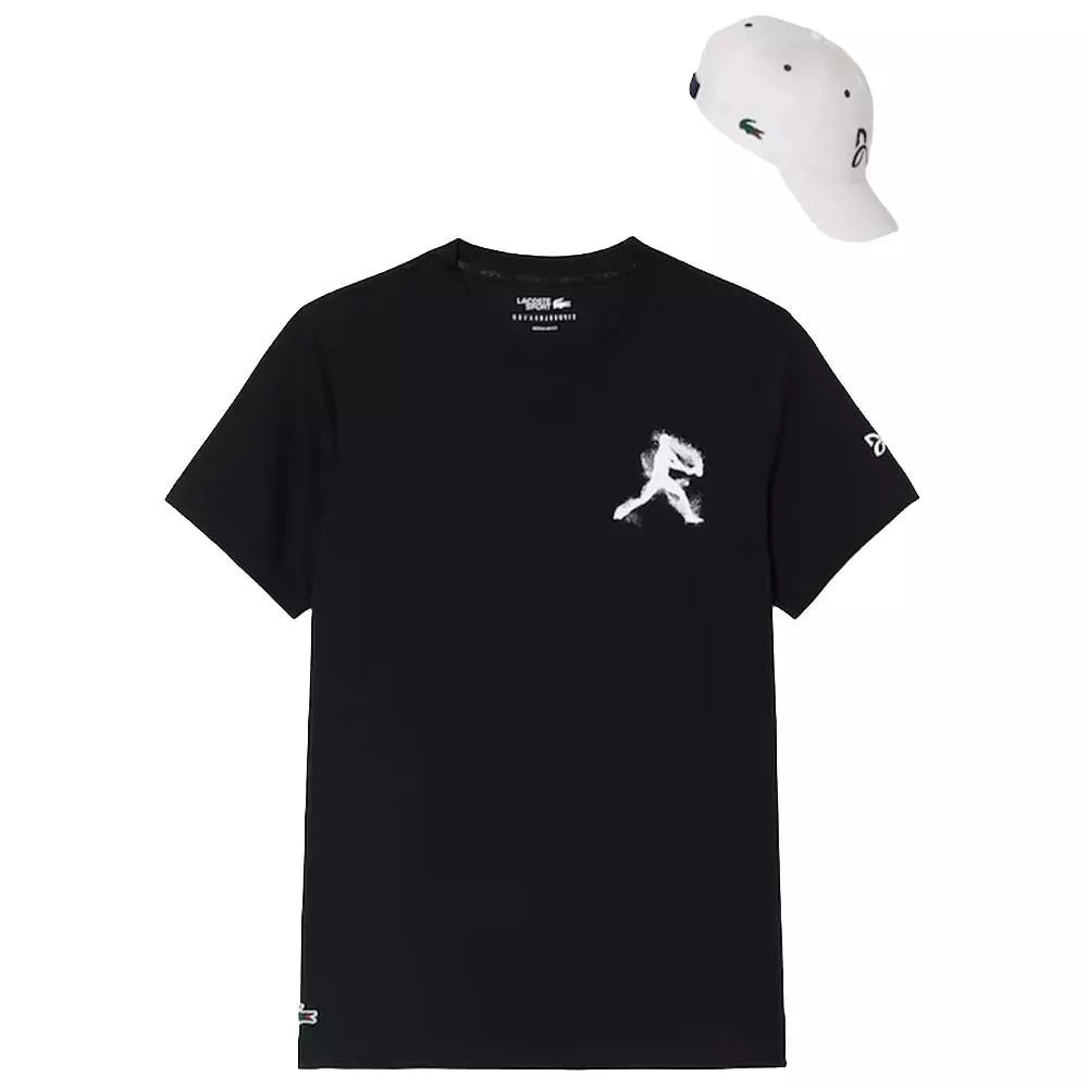 Pack T-Shirt + Casquette Lacoste Tennis x Novak Djokovic Noir