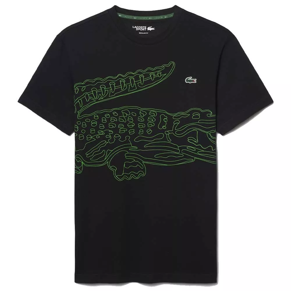 T-shirt Lacoste Sport Ultra Dry Imprim&eacute; Crocodile Noir / Vert