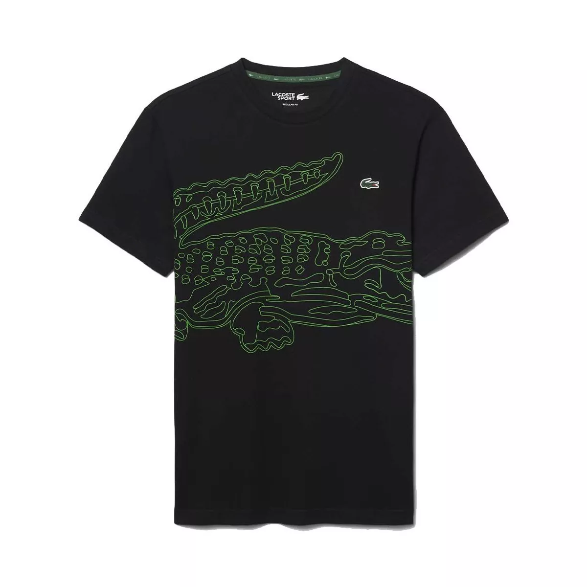 T-shirt Lacoste Sport Ultra Dry Imprim&eacute; Crocodile Noir / Vert