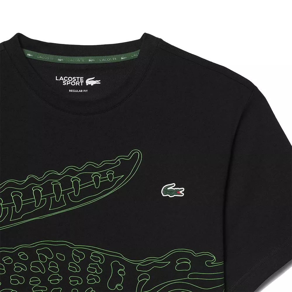 T-shirt Lacoste Sport Ultra Dry Imprim&eacute; Crocodile Noir / Vert