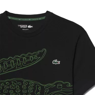 T-shirt Lacoste Sport Ultra Dry Imprim&eacute; Crocodile Noir / Vert