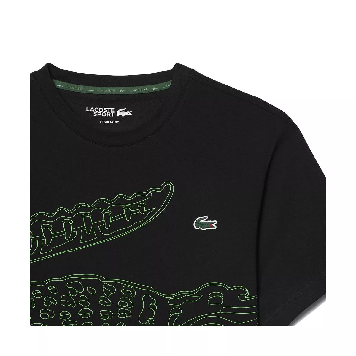 T-shirt Lacoste Sport Ultra Dry Imprim&eacute; Crocodile Noir / Vert