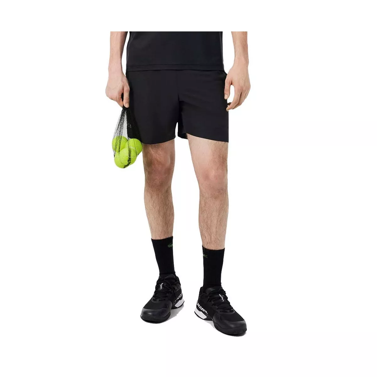 Short Lacoste Tennis Ultra Dry R&eacute;fl&eacute;chissant Noir