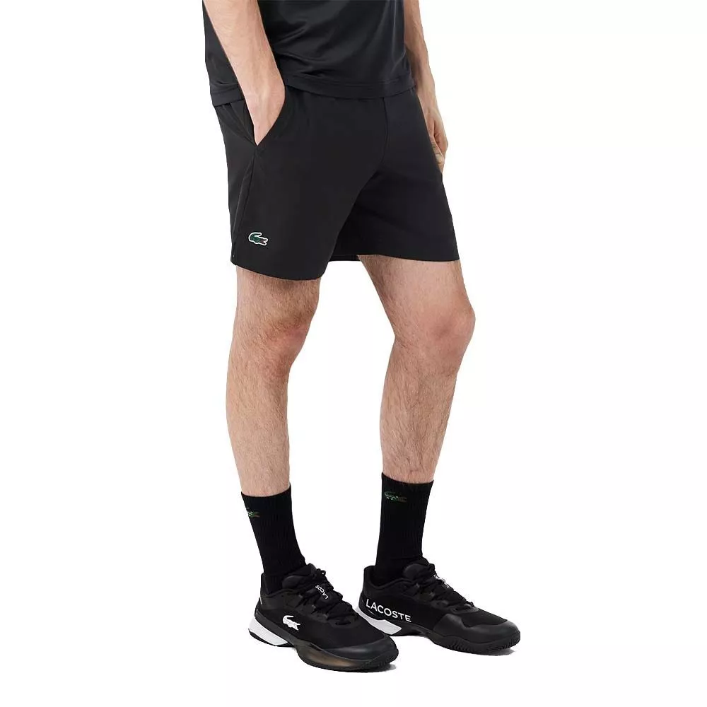 Short Lacoste Tennis Ultra Dry R&eacute;fl&eacute;chissant Noir