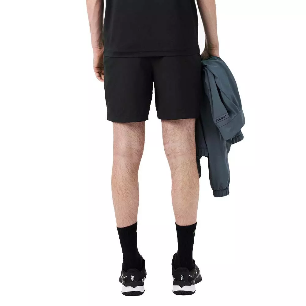 Short Lacoste Tennis Ultra Dry R&eacute;fl&eacute;chissant Noir