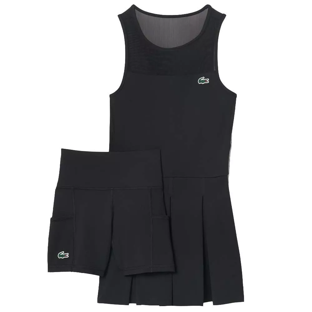 Robe Lacoste Tennis Pliss&eacute;e Stretch Noir