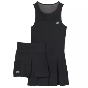 Robe Lacoste Tennis Pliss&eacute;e Stretch Noir