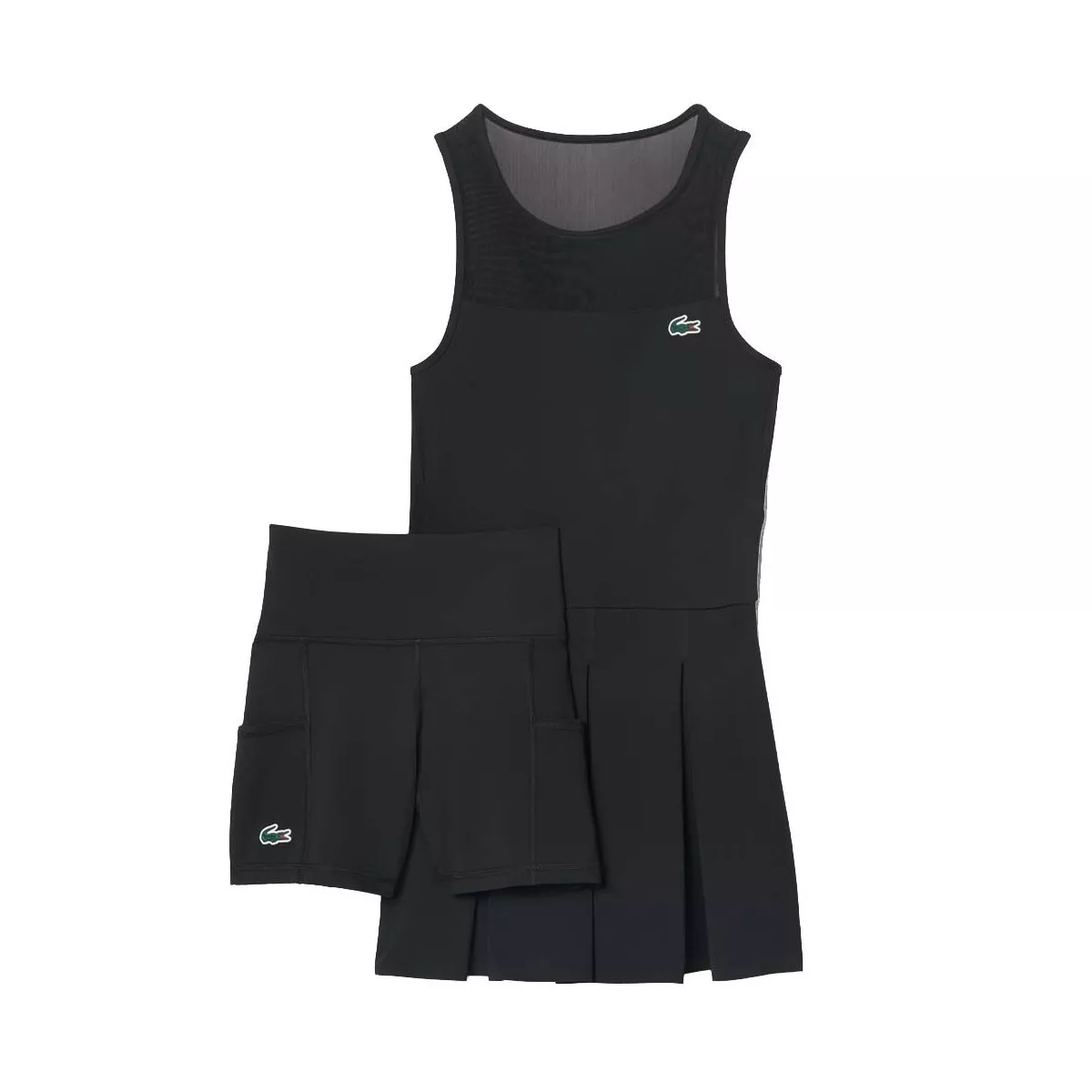 Robe Lacoste Tennis Pliss&eacute;e Stretch Noir