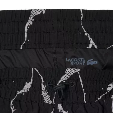 Short Lacoste Tennis Imprim&eacute; R&eacute;fl&eacute;chissant Femme Noir