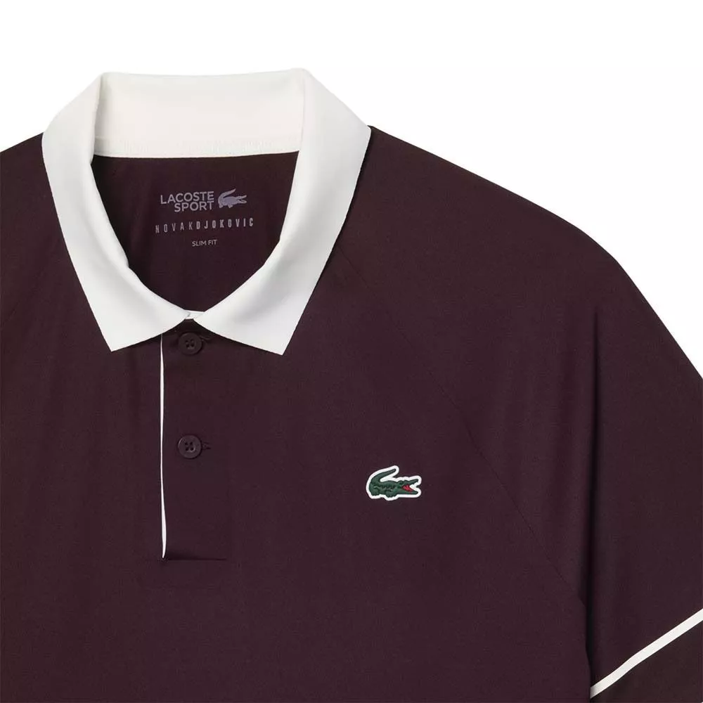 Polo Lacoste Tennis Novak Djokovic On Court Marron