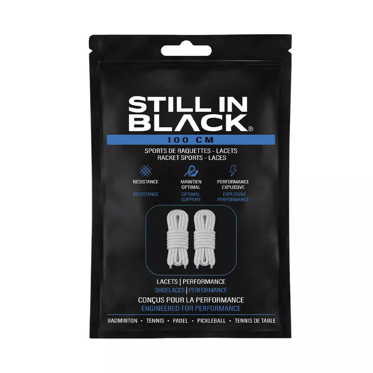 Lacets Still In Black 100cm Blanc
