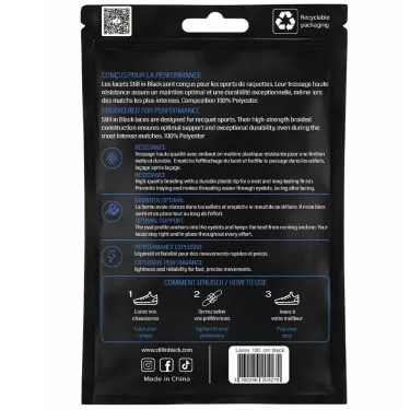 Lacets Still In Black 100cm Bleu