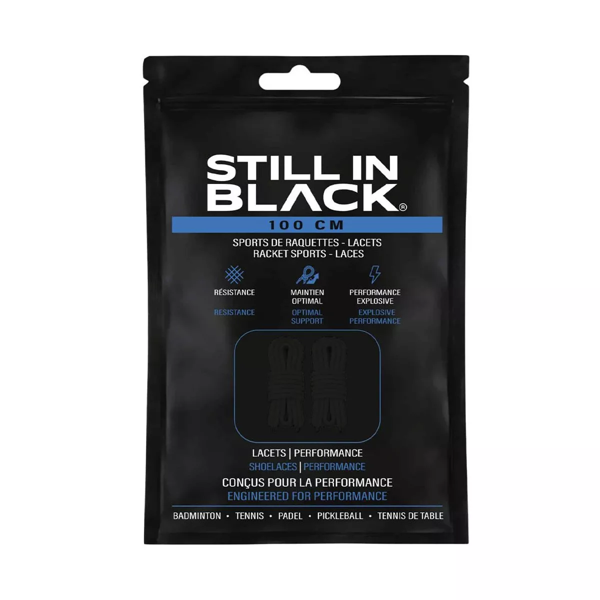 Lacets Still In Black 100cm Noir