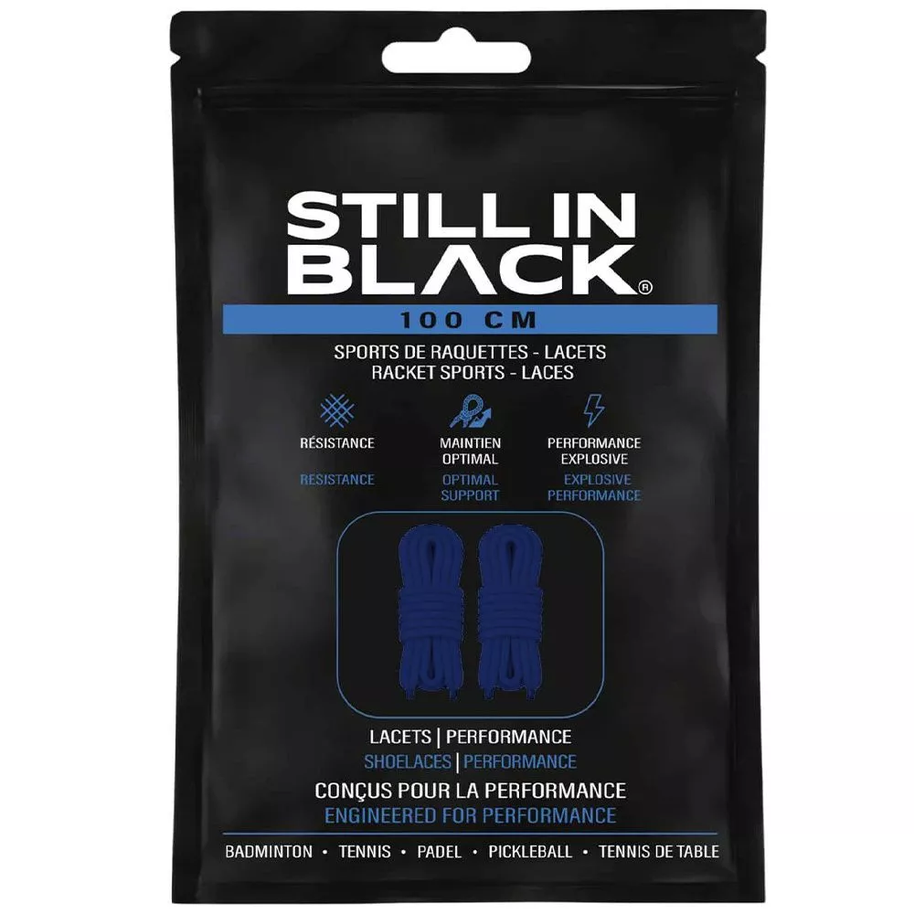 Lacets Still In Black 100cm Bleu
