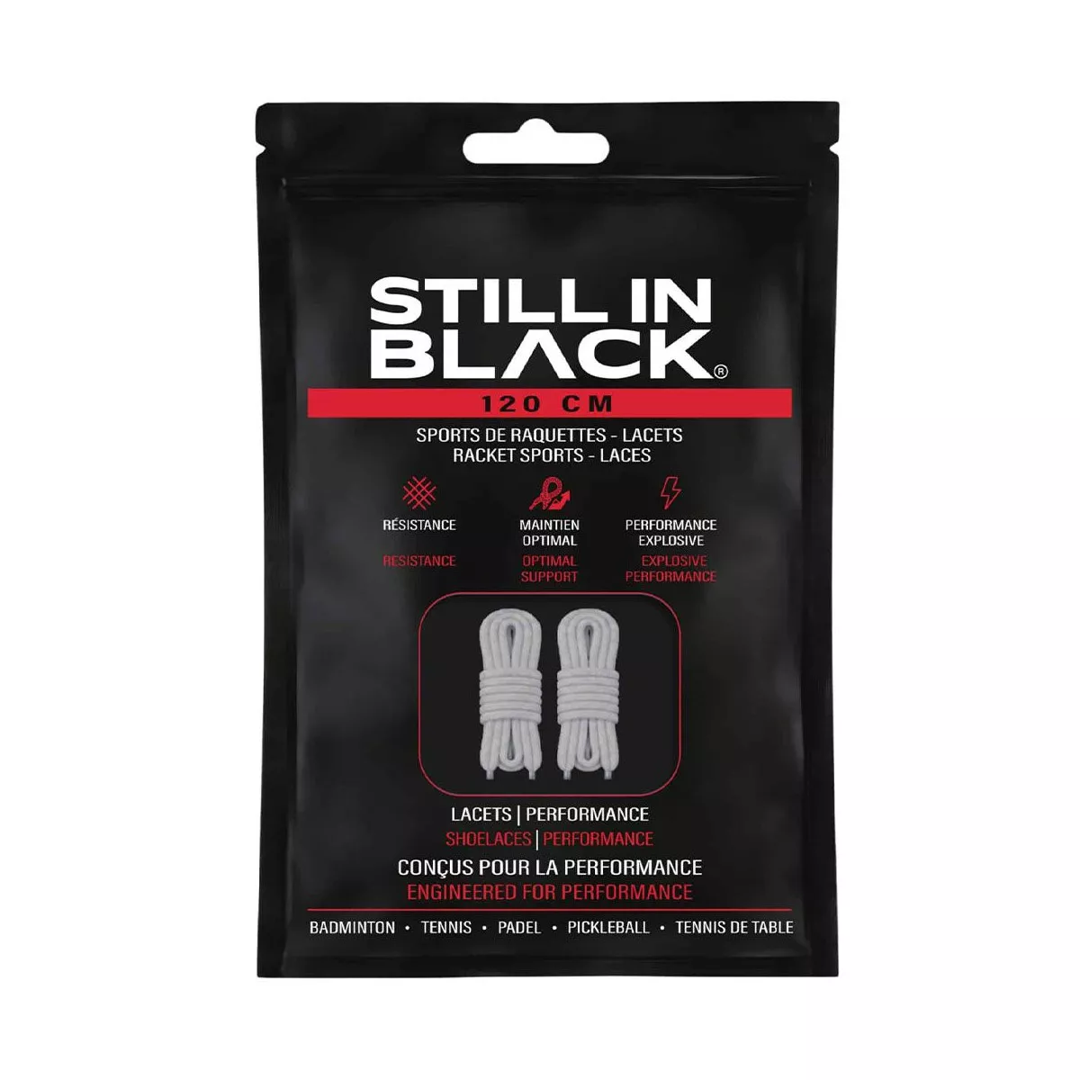 Lacets Still In Black 120cm Blanc
