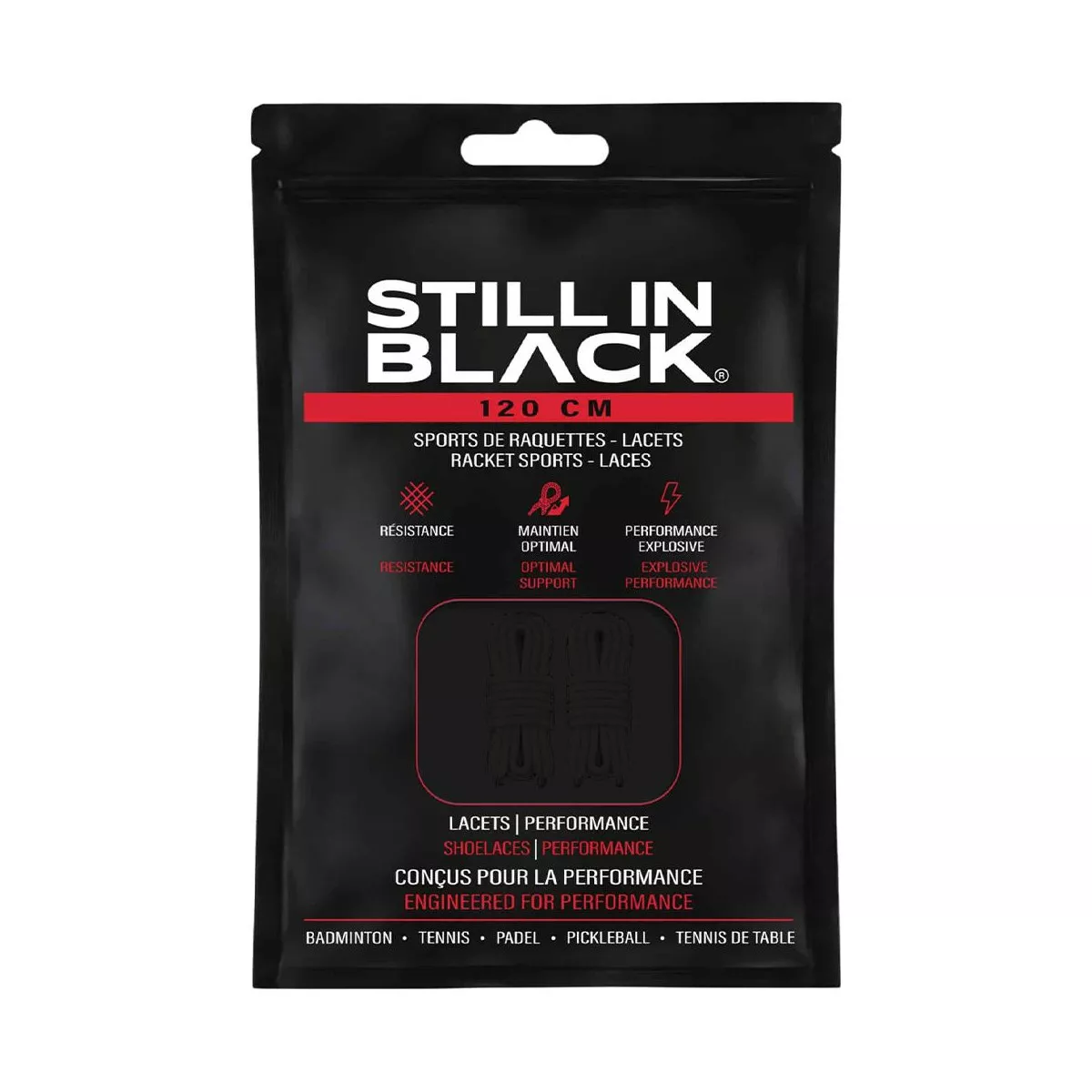 Lacets Still In Black 120cm Noir