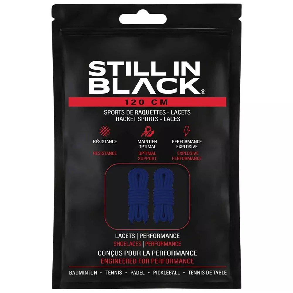 Lacets Still In Black 120cm Bleu