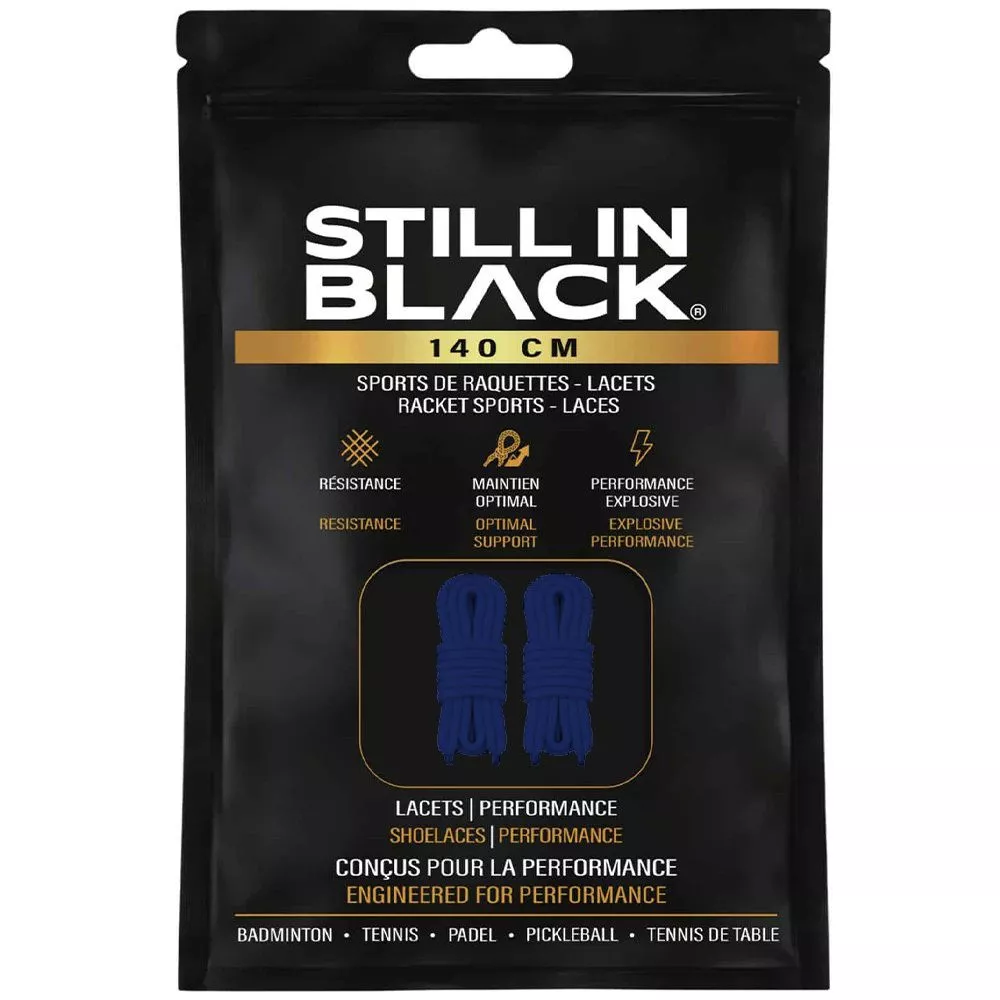 Lacets Still In Black 140cm Bleu